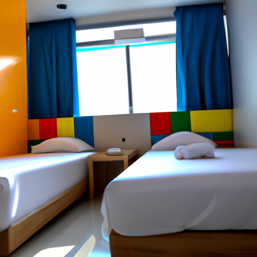 חדר תוסס וצבעוני ב-Ibis Styles Phuket City.